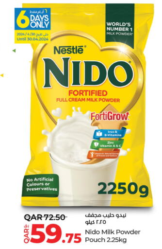 NIDO Milk Powder  in LuLu Hypermarket in Qatar - Al Shamal