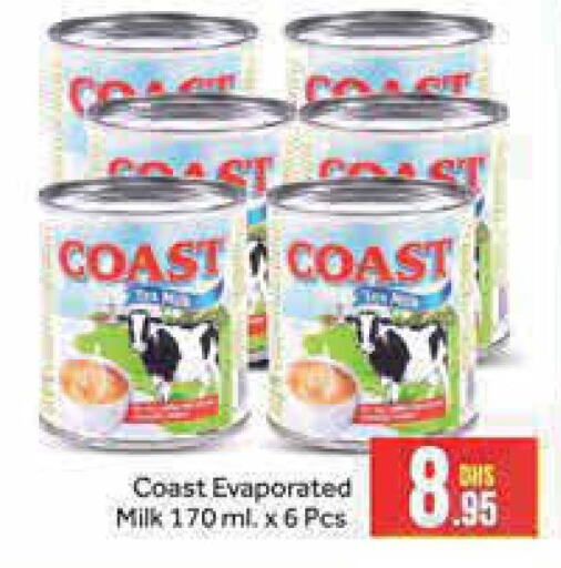 COAST Evaporated Milk  in أزهر المدينة هايبرماركت in الإمارات العربية المتحدة , الامارات - دبي