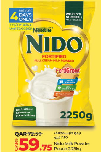 NIDO Milk Powder  in LuLu Hypermarket in Qatar - Al-Shahaniya