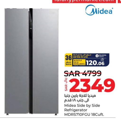 MIDEA Refrigerator  in LULU Hypermarket in KSA, Saudi Arabia, Saudi - Saihat