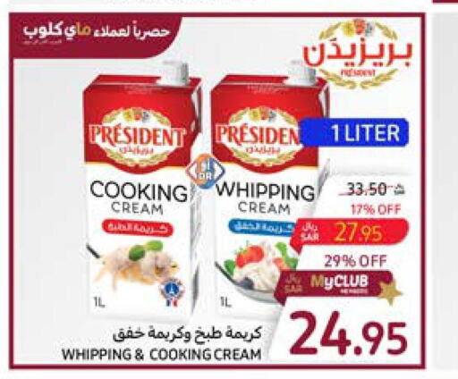 PRESIDENT Whipping / Cooking Cream  in Carrefour in KSA, Saudi Arabia, Saudi - Dammam