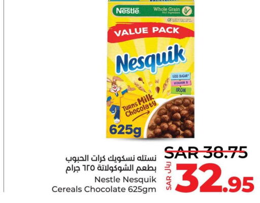 NESQUIK Cereals  in LULU Hypermarket in KSA, Saudi Arabia, Saudi - Dammam