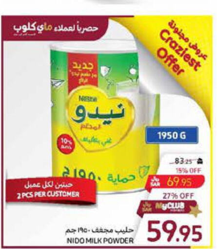 NIDO Milk Powder  in Carrefour in KSA, Saudi Arabia, Saudi - Dammam