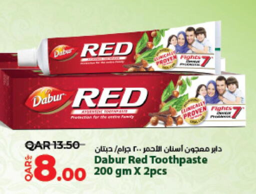 DABUR RED Toothpaste  in LuLu Hypermarket in Qatar - Al-Shahaniya