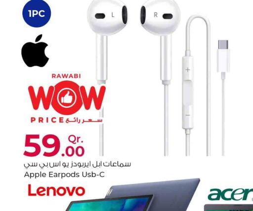 APPLE Earphone  in Rawabi Hypermarkets in Qatar - Al Wakra
