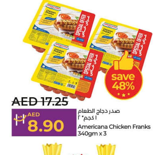 AMERICANA Chicken Franks  in لولو هايبرماركت in الإمارات العربية المتحدة , الامارات - رَأْس ٱلْخَيْمَة
