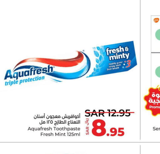 AQUAFRESH Toothpaste  in LULU Hypermarket in KSA, Saudi Arabia, Saudi - Khamis Mushait