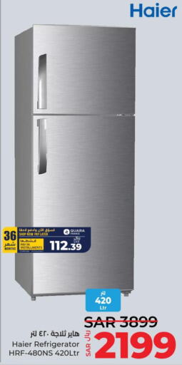 HAIER Refrigerator  in LULU Hypermarket in KSA, Saudi Arabia, Saudi - Jubail