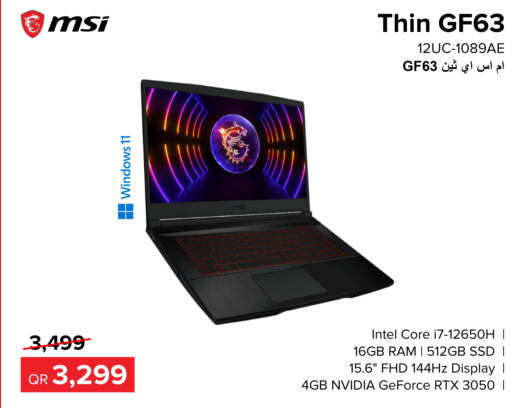 MSI Laptop  in الأنيس للإلكترونيات in قطر - الخور