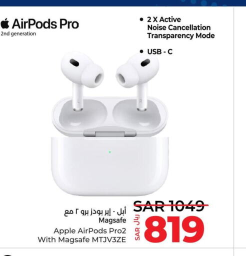 APPLE Earphone  in LULU Hypermarket in KSA, Saudi Arabia, Saudi - Al-Kharj