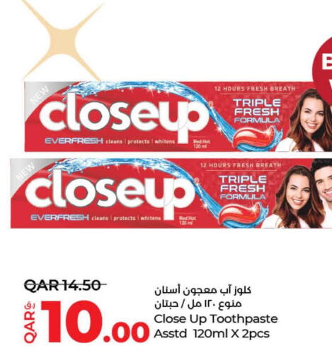 CLOSE UP Toothpaste  in LuLu Hypermarket in Qatar - Al Shamal