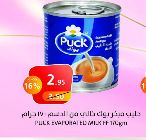 PUCK Evaporated Milk  in Khair beladi market in KSA, Saudi Arabia, Saudi - Yanbu