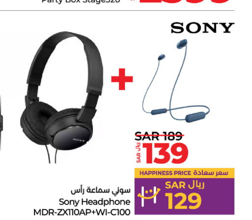 SONY Earphone  in LULU Hypermarket in KSA, Saudi Arabia, Saudi - Al Hasa