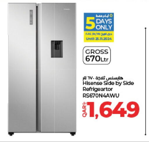 HISENSE Refrigerator  in LuLu Hypermarket in Qatar - Al Wakra