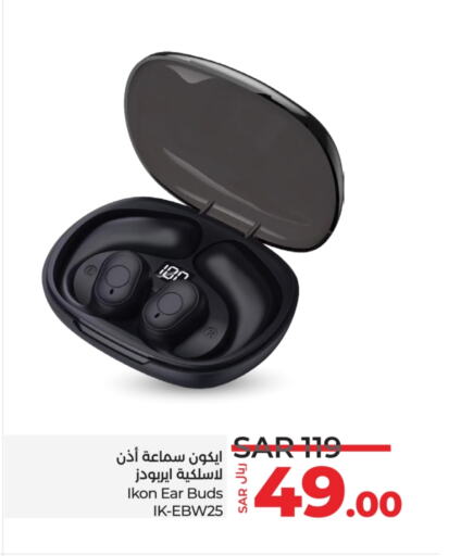 IKON Earphone  in LULU Hypermarket in KSA, Saudi Arabia, Saudi - Al Hasa