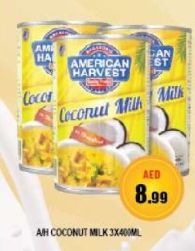 AMERICAN HARVEST Coconut Milk  in Azhar Al Madina Hypermarket in UAE - Abu Dhabi