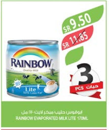 RAINBOW Evaporated Milk  in Farm  in KSA, Saudi Arabia, Saudi - Al Bahah