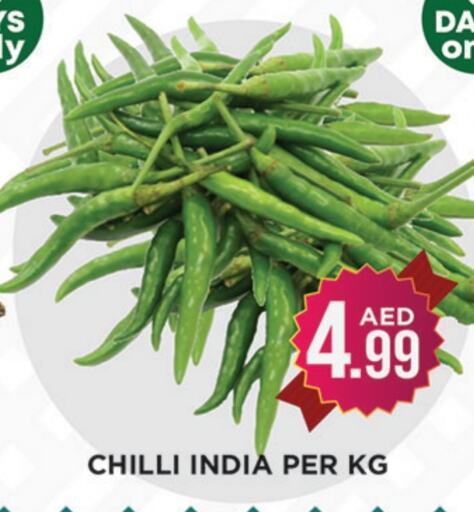 Chilli / Capsicum from India available at Ainas Al madina hypermarket in UAE - Sharjah / Ajman