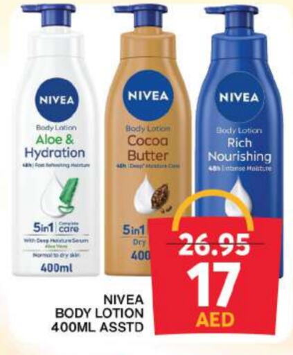 Nivea Body Lotion & Cream available at Grand Hyper Market in UAE - Sharjah / Ajman