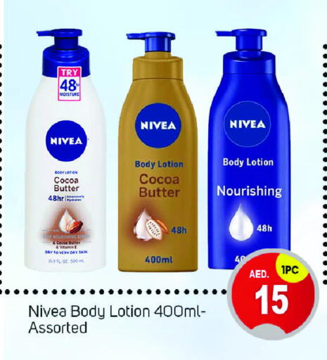 Nivea Body Lotion & Cream available at TALAL MARKET in UAE - Dubai