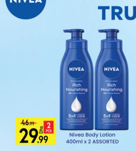 Nivea Body Lotion & Cream available at Al Madina Hypermarket in UAE - Abu Dhabi