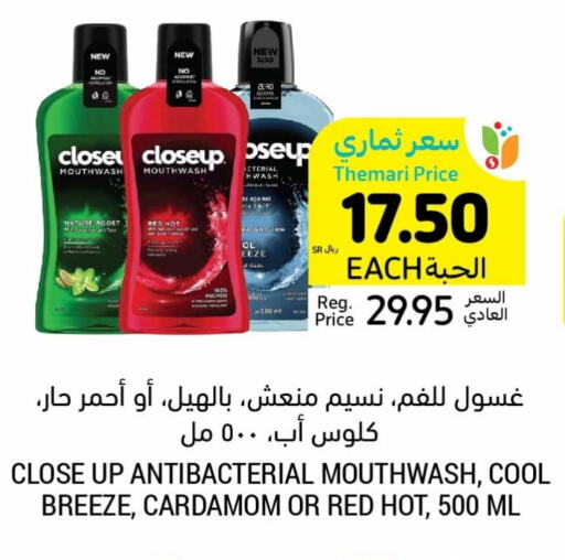 CLOSE UP Mouthwash available at Tamimi Market in KSA, Saudi Arabia, Saudi - Al Hasa