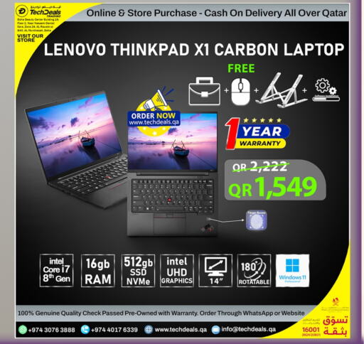 LENOVO Laptop available at Tech Deals Trading in Qatar - Al-Shahaniya