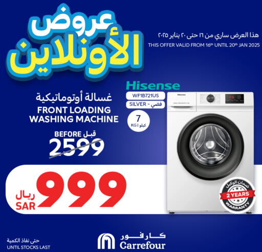 HISENSE Washing Machine available at Carrefour in KSA, Saudi Arabia, Saudi - Najran