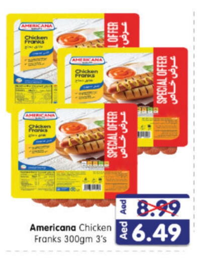 AMERICANA Chicken Franks available at Al Madina Hypermarket in UAE - Abu Dhabi