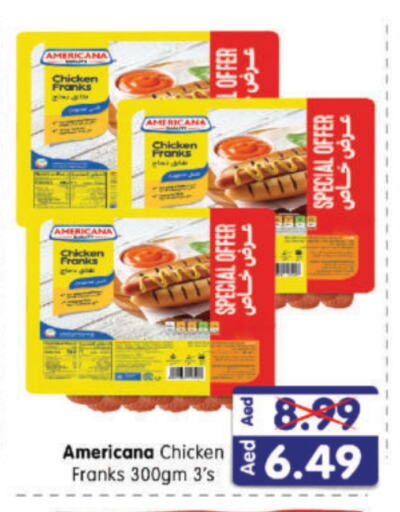 AMERICANA Chicken Franks available at Al Madina Hypermarket in UAE - Abu Dhabi