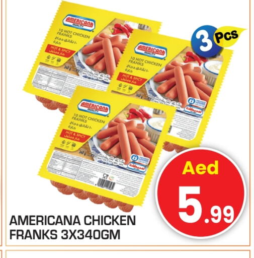 AMERICANA Chicken Franks available at Baniyas Spike  in UAE - Al Ain