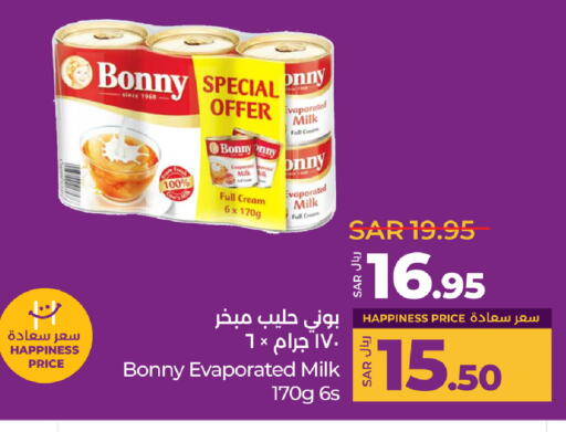 BONNY Evaporated Milk available at LULU Hypermarket in KSA, Saudi Arabia, Saudi - Al-Kharj