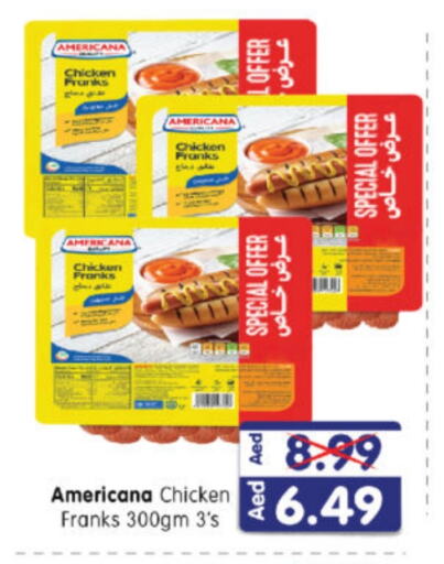 AMERICANA Chicken Franks available at Al Madina Hypermarket in UAE - Abu Dhabi