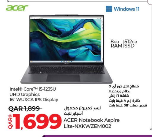 ACER Laptop available at LuLu Hypermarket in Qatar - Al Daayen