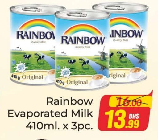 RAINBOW Evaporated Milk available at Azhar Al Madina Hypermarket in UAE - Dubai