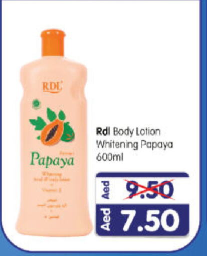 RDL Body Lotion & Cream available at Al Madina Hypermarket in UAE - Abu Dhabi