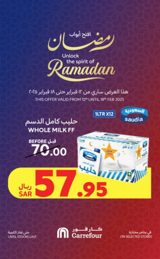 SAUDIA Long Life / UHT Milk available at Carrefour in KSA, Saudi Arabia, Saudi - Dammam