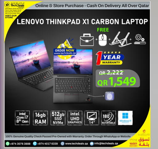 LENOVO Laptop available at Tech Deals Trading in Qatar - Al Wakra