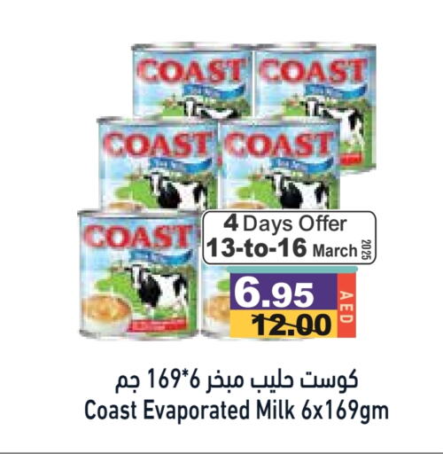 COAST Evaporated Milk available at Aswaq Ramez in UAE - Abu Dhabi