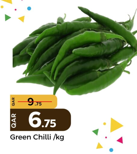 Green chilli available at باريس هايبرماركت in قطر - الوكرة