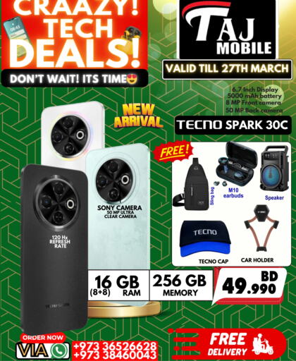 TECNO available at Taj Mobiles in Bahrain