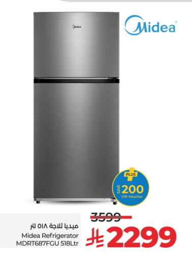 MIDEA Refrigerator available at LULU Hypermarket in KSA, Saudi Arabia, Saudi - Dammam