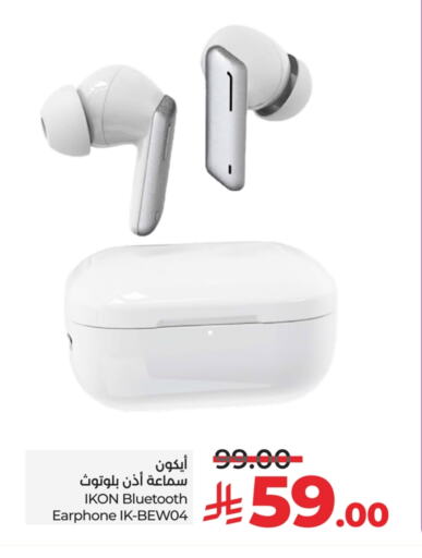 IKON Earphone available at LULU Hypermarket in KSA, Saudi Arabia, Saudi - Al Hasa