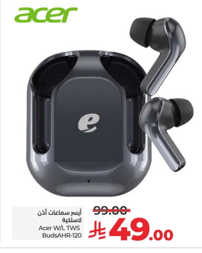 ACER Earphone available at LULU Hypermarket in KSA, Saudi Arabia, Saudi - Tabuk