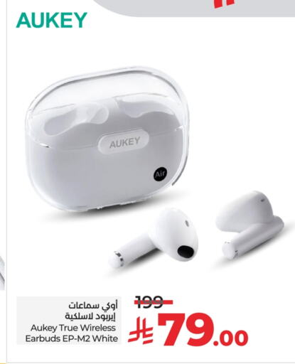 AUKEY Earphone available at LULU Hypermarket in KSA, Saudi Arabia, Saudi - Jubail