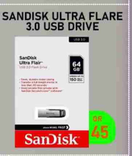 SANDISK Flash Drive available at Tech Deals Trading in Qatar - Al Khor