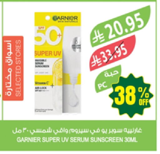 GARNIER Sunscreen available at Farm  in KSA, Saudi Arabia, Saudi - Al Khobar