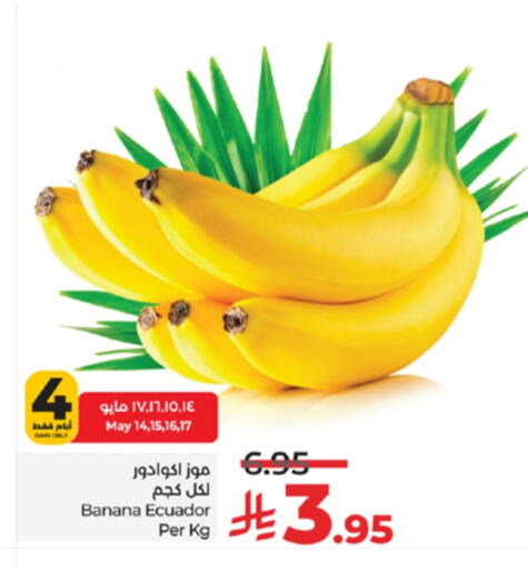 Banana from Ecuador available at LULU Hypermarket in KSA, Saudi Arabia, Saudi - Khamis Mushait