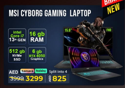 MSI Laptop available at TechDelas Electronics Trading in UAE - Al Ain