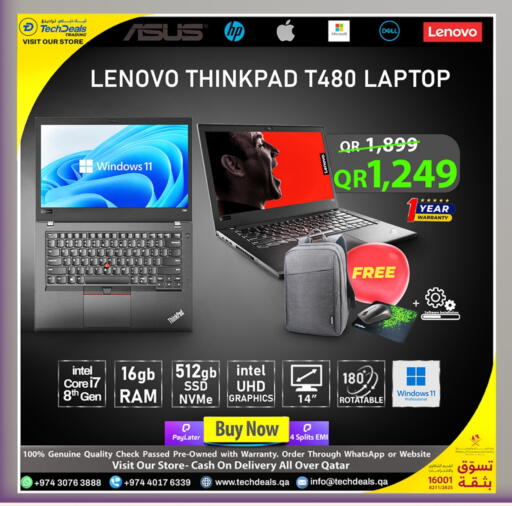 LENOVO Laptop available at Tech Deals Trading in Qatar - Al Shamal